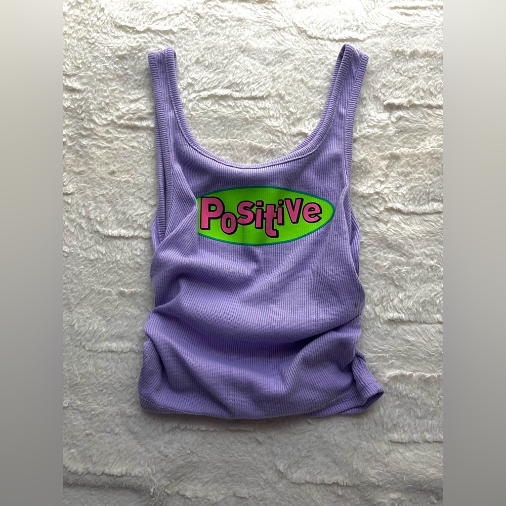 SHEIN Teen Girls 8-9Y Ribbed Knit Purple Positive Crop Top